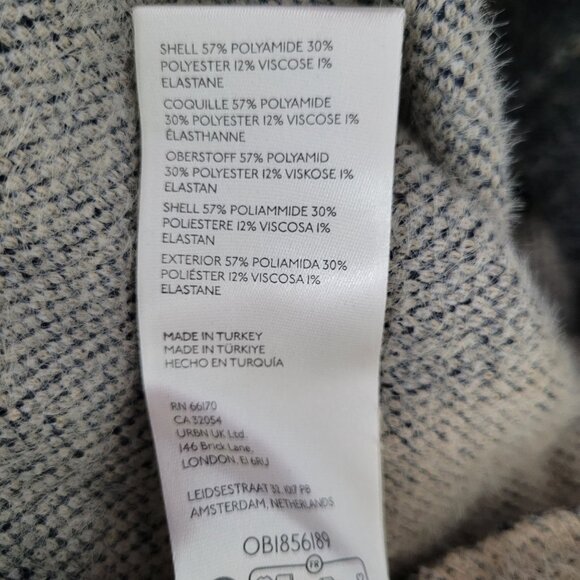 Anthropologie Diagonal Striped Midi Sweater Skirt Womens Size M Beige Gray - Picture 6 of 6